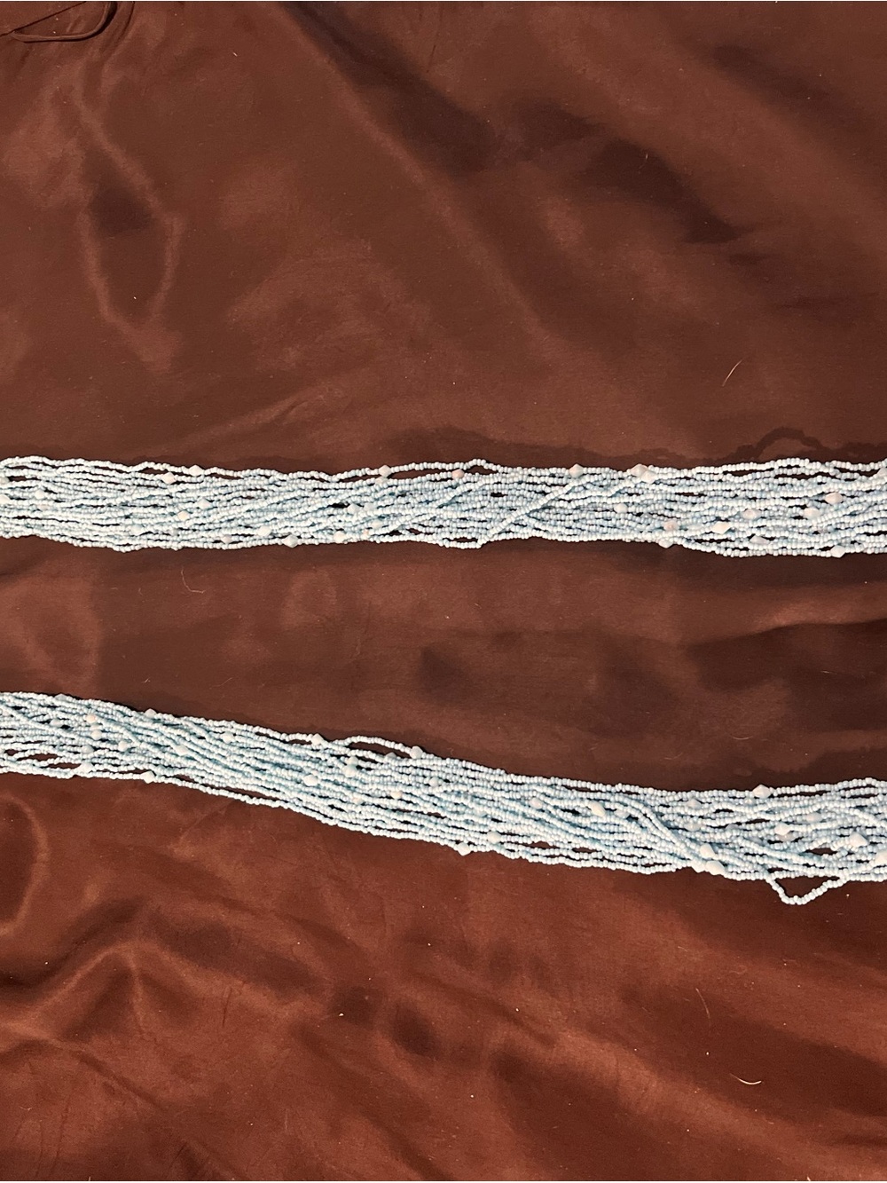 Vintage 1920’s Light Blue Seed Bead Multi-Strand Necklace